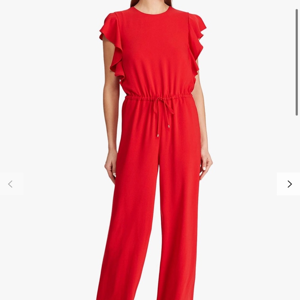 NWT LAUREN RALPH LAUREN RED JUMPSUIT SIZE 12